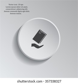 book in hand, vector illustration
