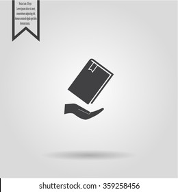 book in hand, vector illustration