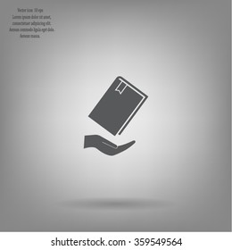 book in hand, vector illustration
