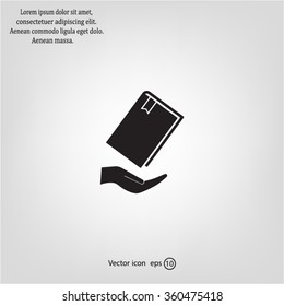 book in hand, vector illustration