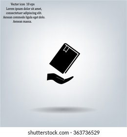 book in hand, vector illustration