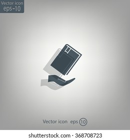 book in hand, vector illustration