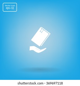 book in hand, vector illustration