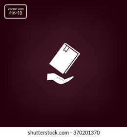 book in hand, vector illustration