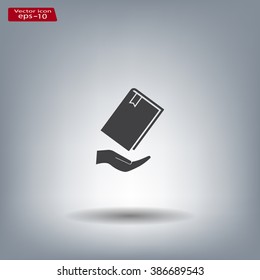 book in hand, vector illustration