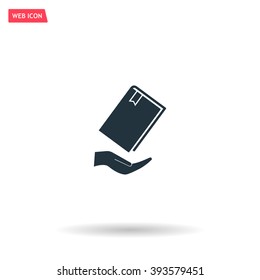book in hand, vector illustration