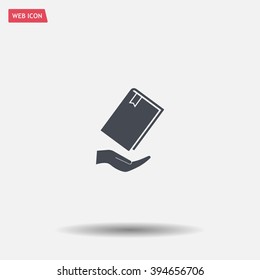 book in hand, vector illustration