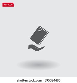 book in hand, vector illustration