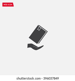 book in hand, vector illustration