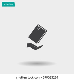 book in hand, vector illustration