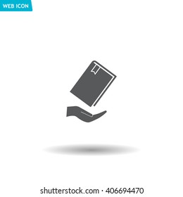book in hand, vector illustration