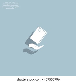 book in hand, vector illustration