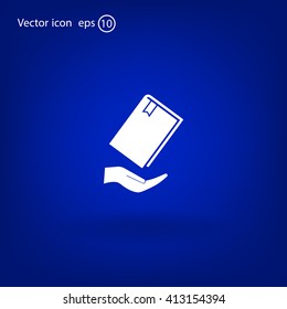 book in hand, vector illustration