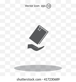 book in hand, vector illustration