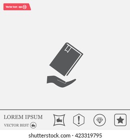 book in hand, vector illustration
