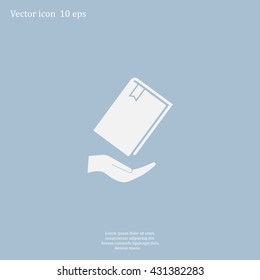 book in hand, vector illustration