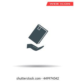 book in hand, vector illustration