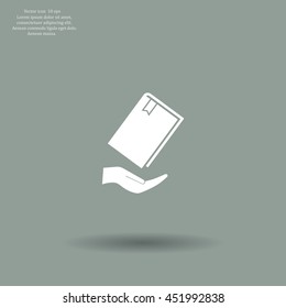 book in hand, vector illustration