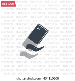 book in hand, vector illustration