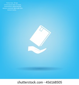 book in hand, vector illustration