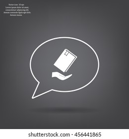 book in hand, vector illustration