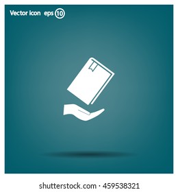 book in hand, vector illustration