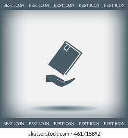 book in hand, vector illustration