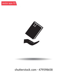 book in hand, vector illustration
