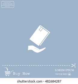 book in hand, vector illustration