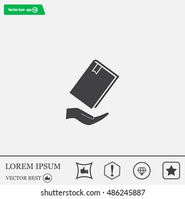 book in hand, vector illustration