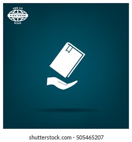 book in hand, vector illustration