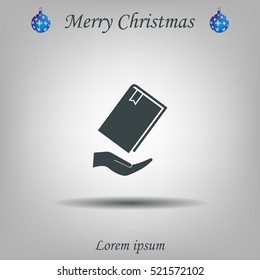 book in hand, vector illustration