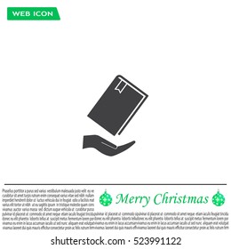 book in hand, vector illustration