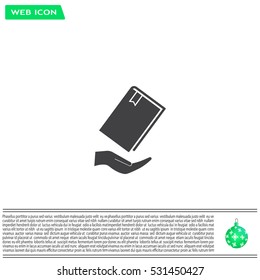 book in hand, vector illustration