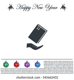 book in hand, vector illustration