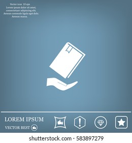 book in hand, vector illustration