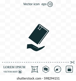 book in hand, vector illustration