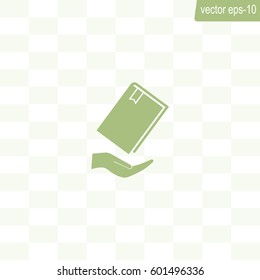 book in hand, vector illustration