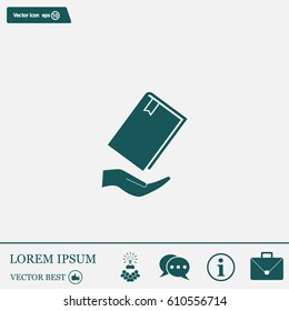 book in hand, vector illustration