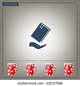 book in hand, vector illustration