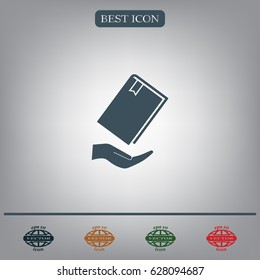 book in hand, vector illustration