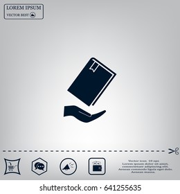 book in hand, vector illustration