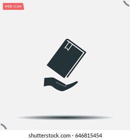 book in hand, vector illustration