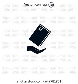 book in hand, vector illustration