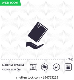book in hand, vector illustration
