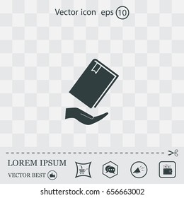 book in hand, vector illustration
