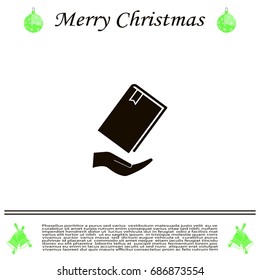book in hand, vector illustration