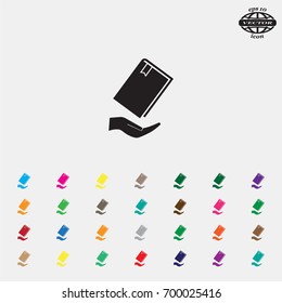 book in hand, vector illustration