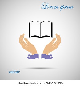 book and hands, Icon