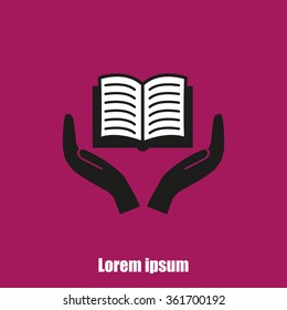 Book and hands icon